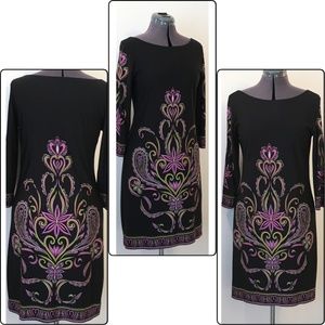 Forever 3/4Sleeve Black Sheath Dress